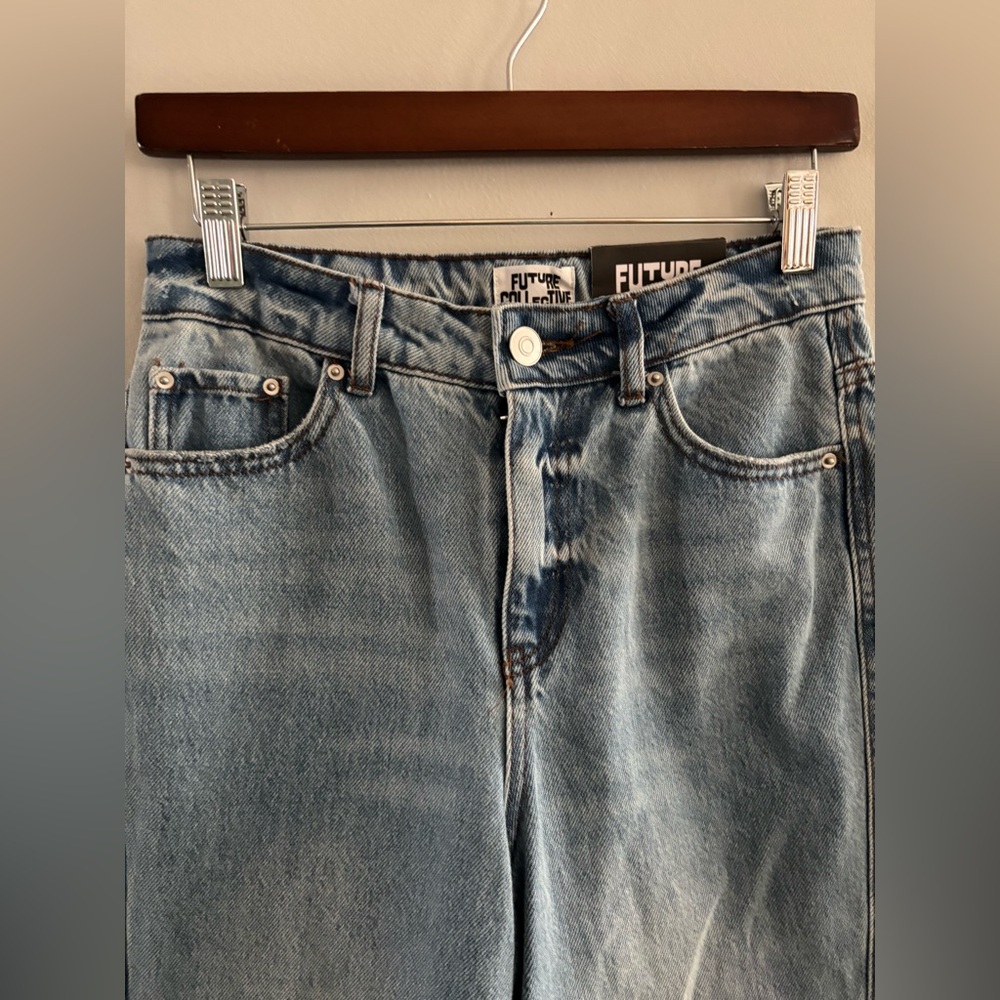 Future Collective Women's Blue Flare 90s Style Y2K Jeans Denim Pants BNWT Sz 2